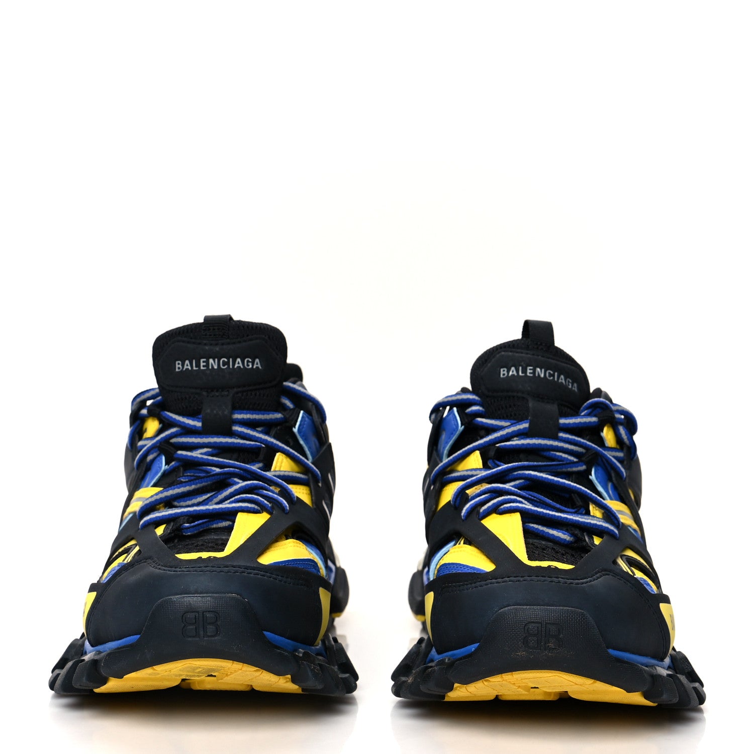 Balenciaga Mesh Nylon Mens Track Sneakers 40 Black Yellow Blue 2 of 7