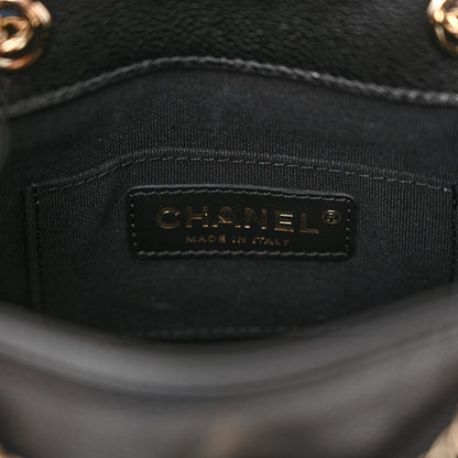 Chanel Shiny Caviar Quilted Small Duma Pockets Drawstring Backpack Black 6 of 10