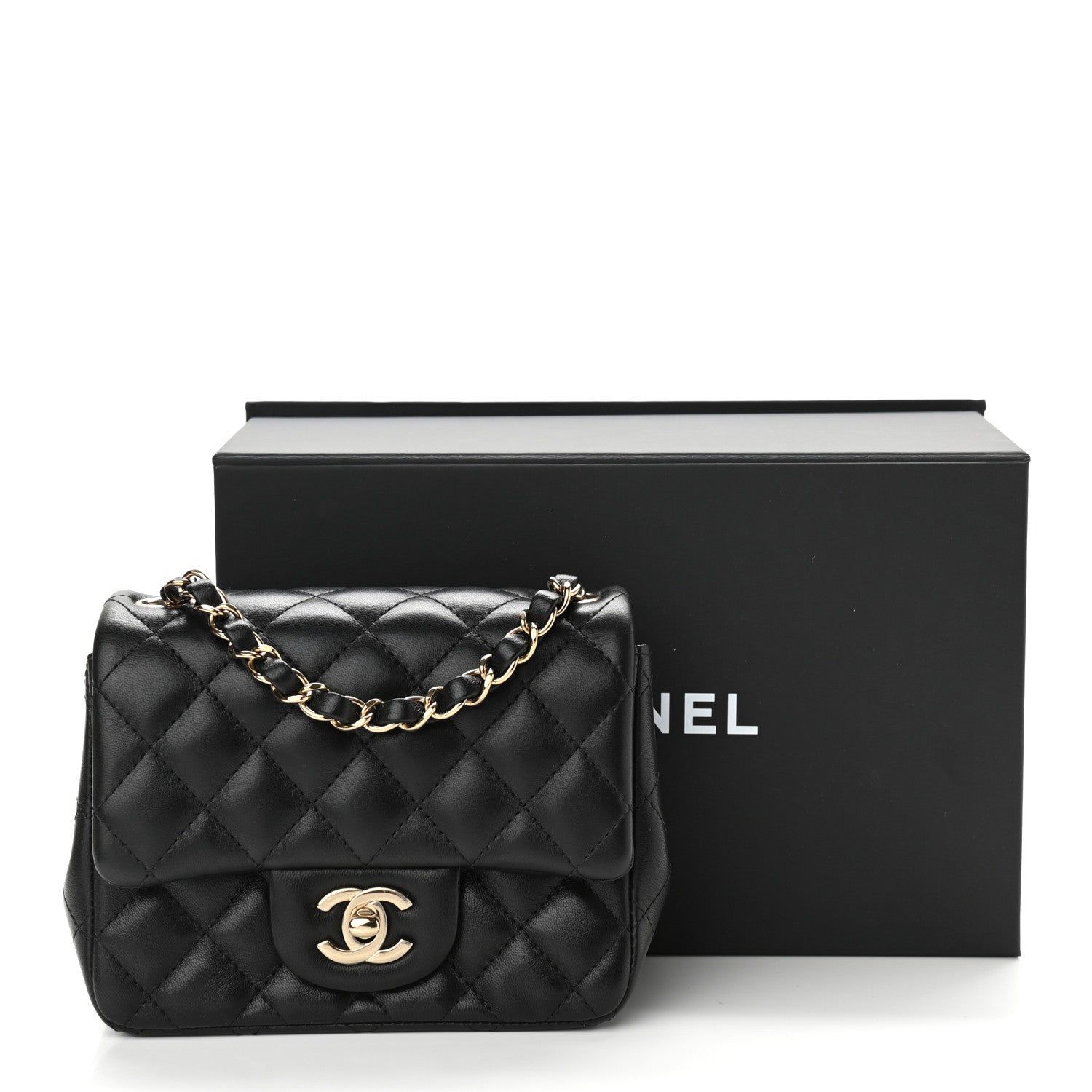 Chanel Lambskin Quilted Mini Square Flap Black 12 of 12