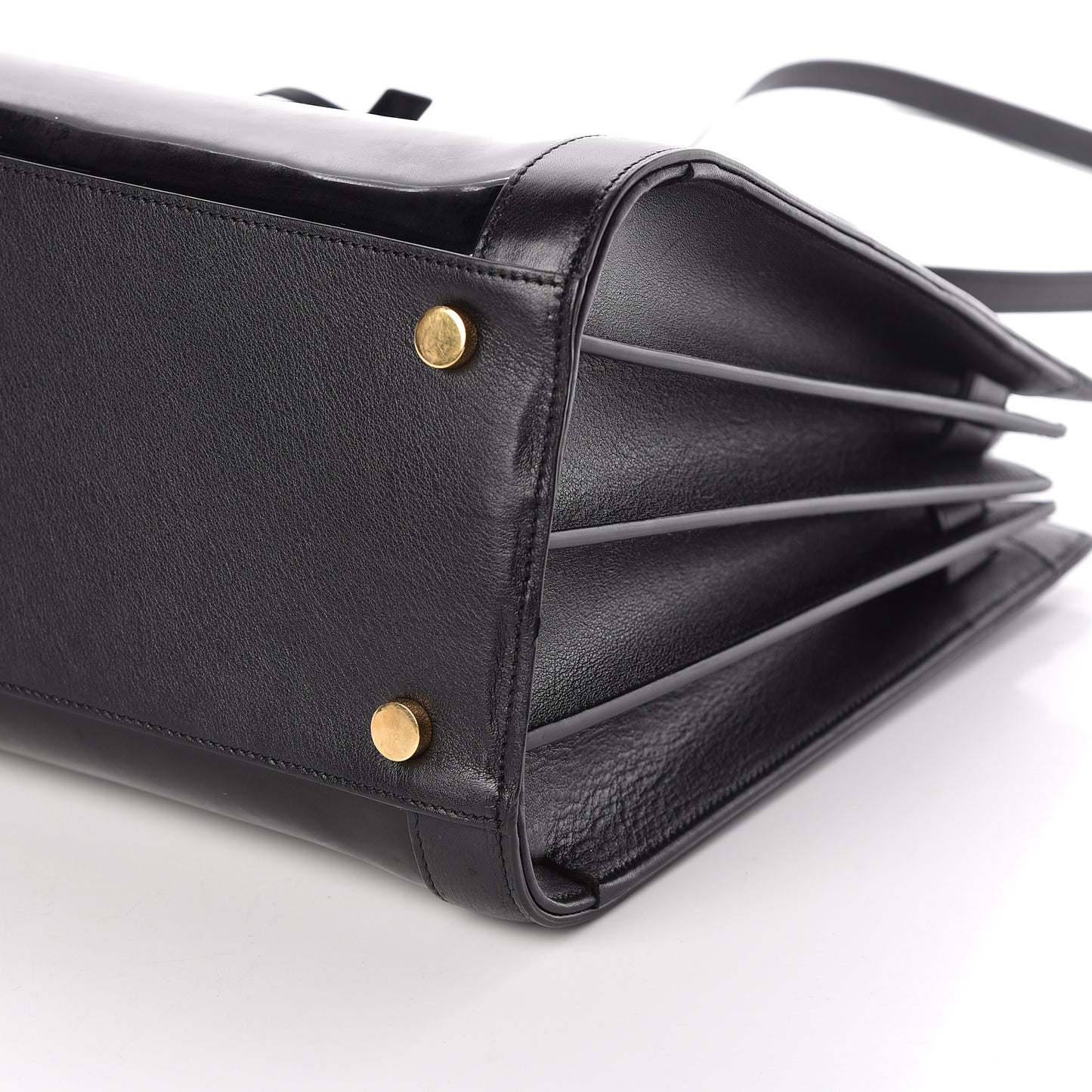 Patent Calfskin Small Sac de Jour Black