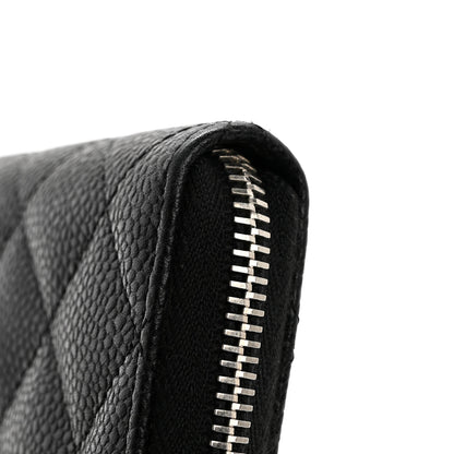 Chanel Caviar Quilted Large Gusset Zip Around Wallet Black 11 of 12
