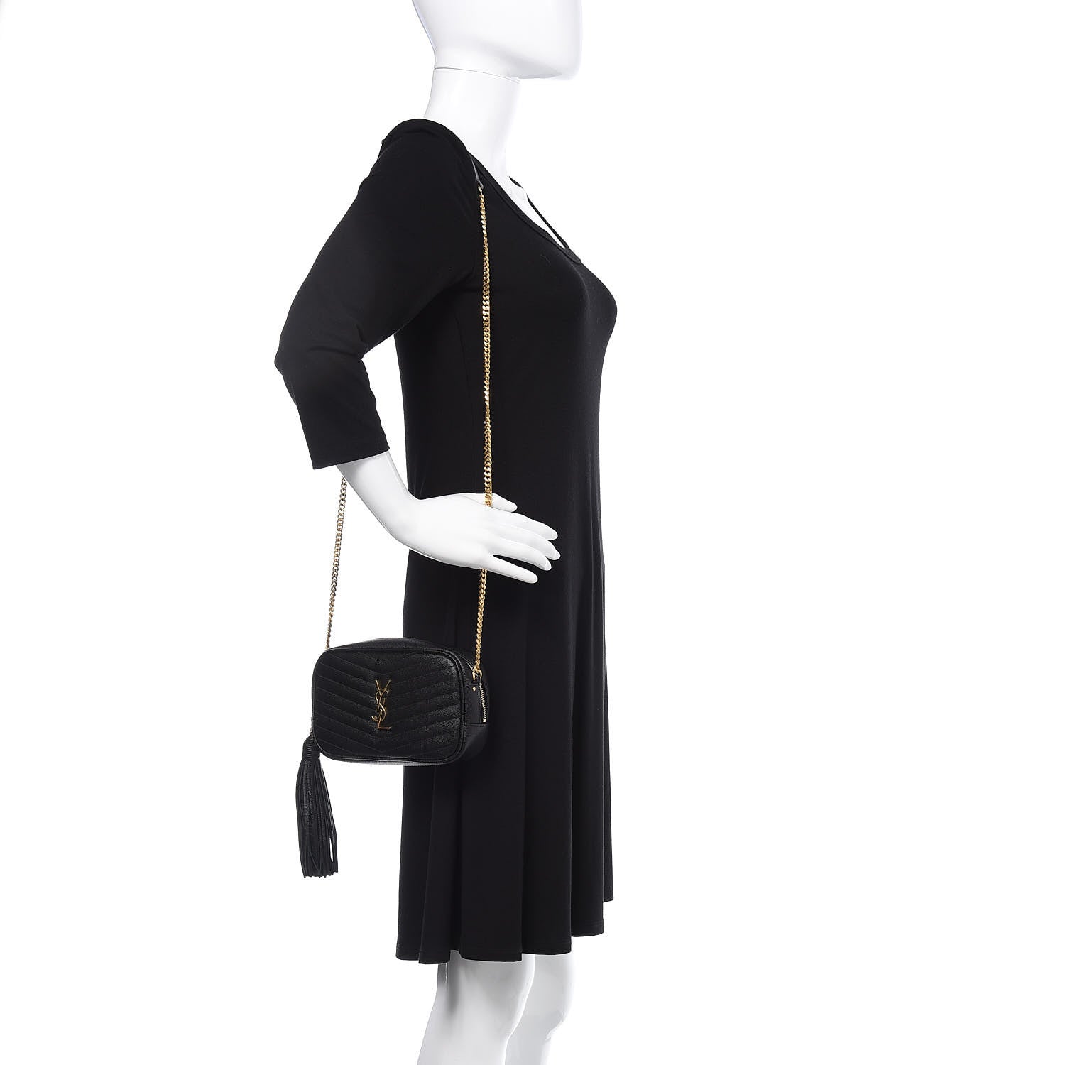 Saint Laurent Grain De Poudre Matelasse Monogram Mini Lou Camera Bag Black 1 of 10