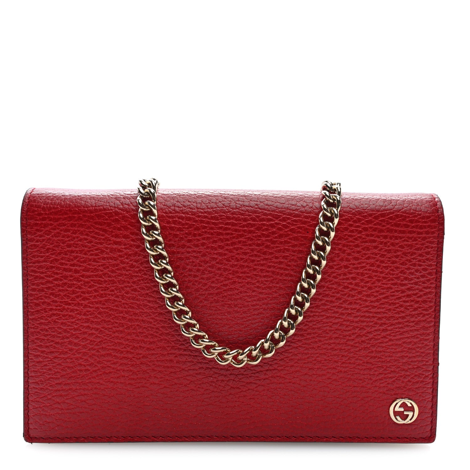Gucci Dollar Calfskin Medium Betty Chain Wallet Red 1 of 9