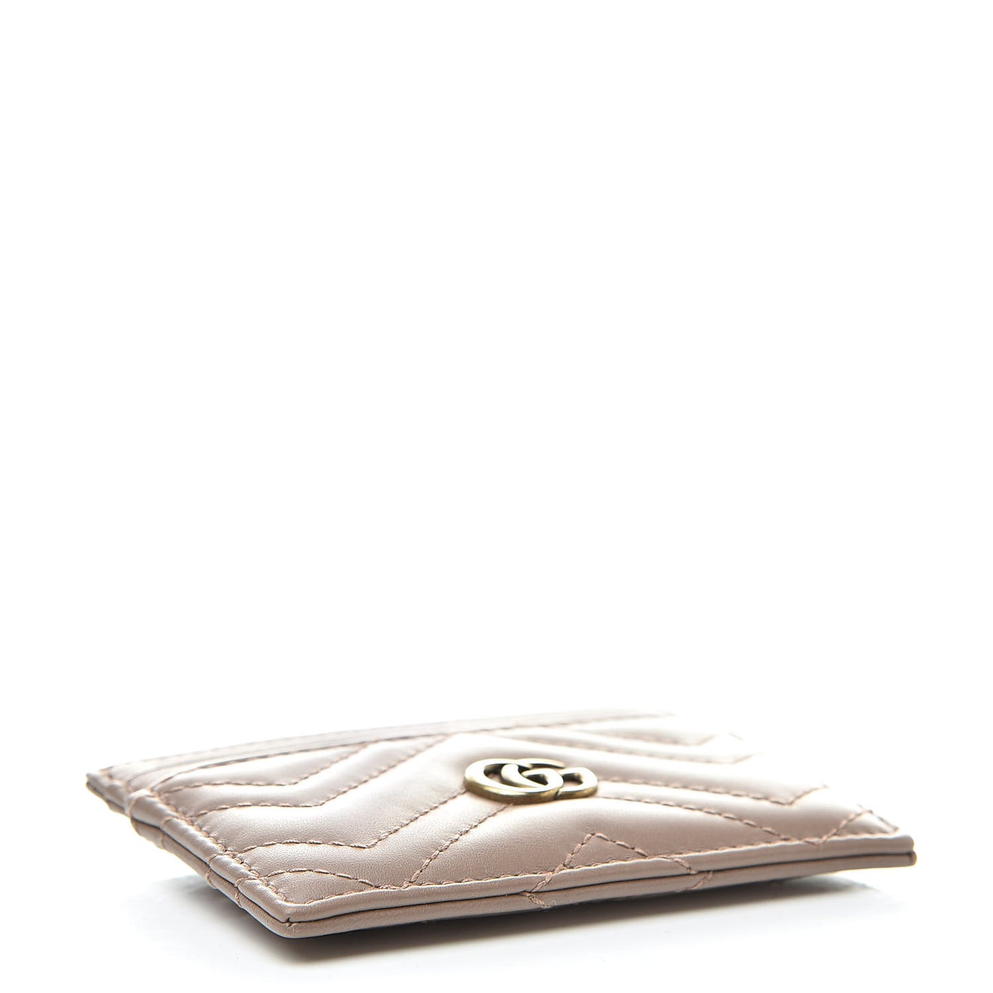 Calfskin Matelasse GG Marmont Card Holder Porcelain Rose