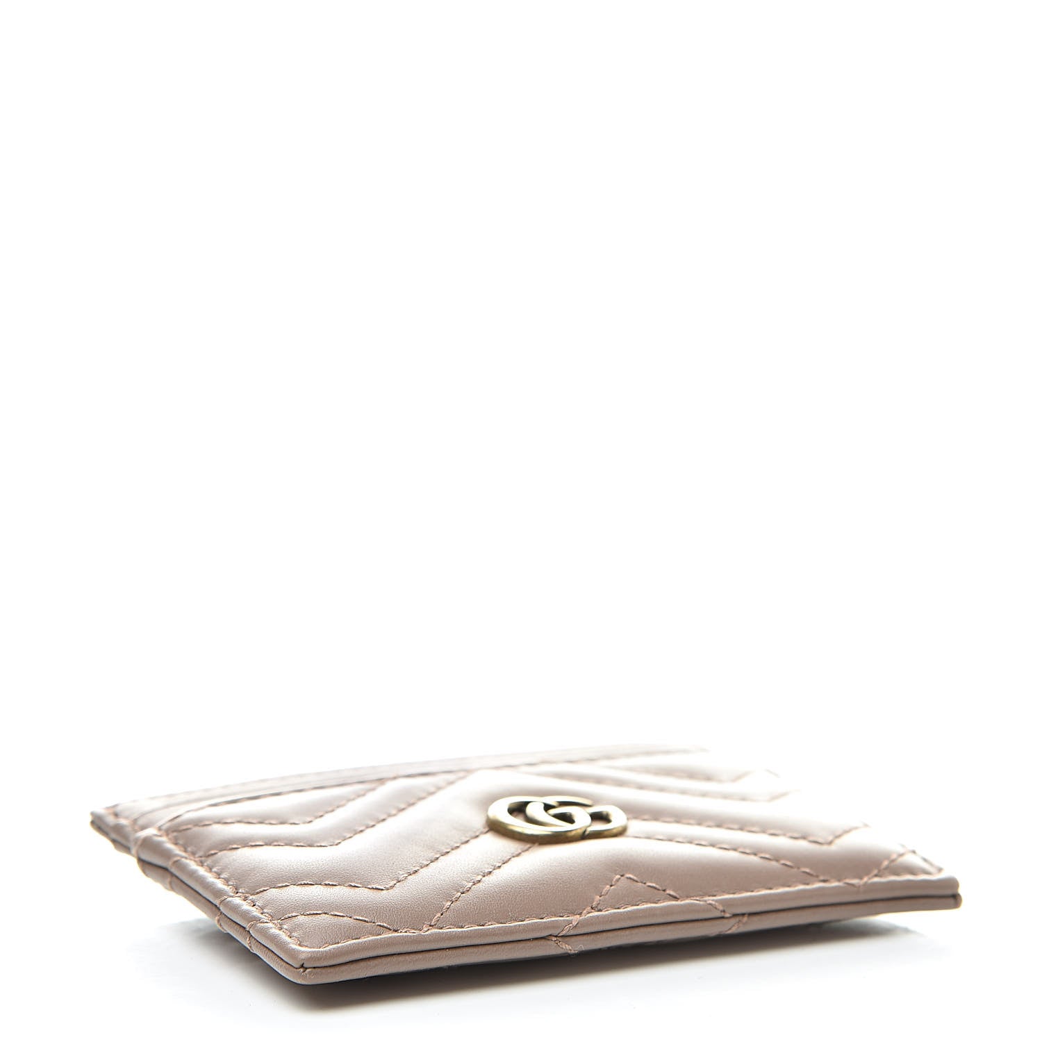 Gucci Calfskin Matelasse GG Marmont Card Holder Porcelain Rose 4 of 6