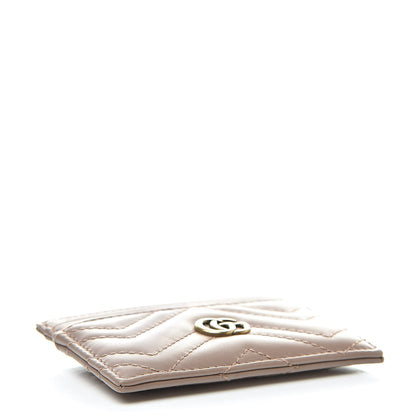 Gucci Calfskin Matelasse GG Marmont Card Holder Porcelain Rose 4 of 6
