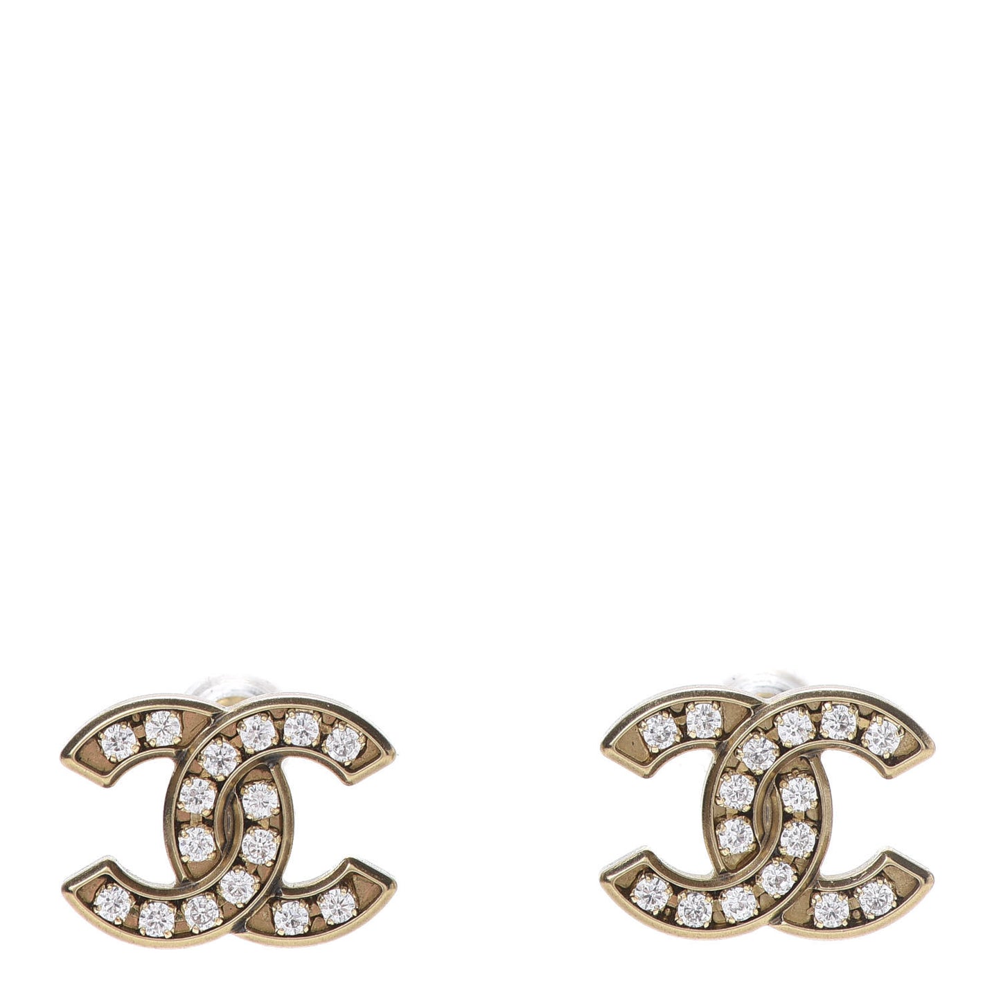 Crystal CC Earrings Gold