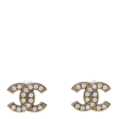 Chanel Crystal CC Earrings Gold 1 of 5