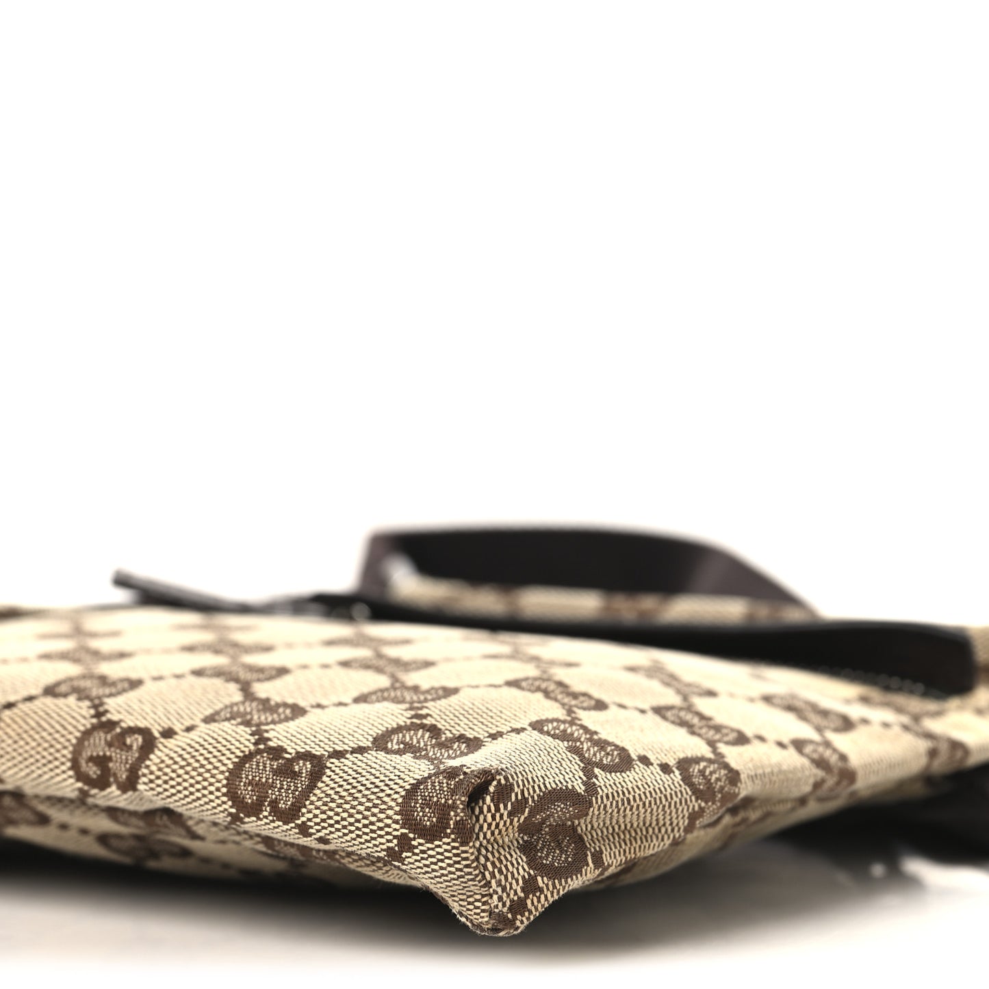 GG Monogram Double Pocket Belt Bag Dark Brown