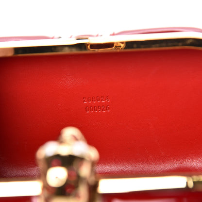 Alexander McQueen Patent Calfskin Britannia Skull Box Clutch Intense Red 9 of 12