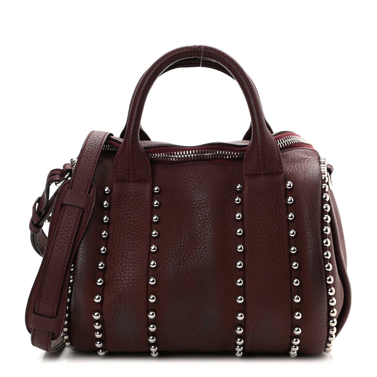 Alexander Wang Calfskin Studded Rockie Matte Beet Rodium Hardware 1 of 9