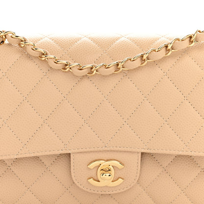 Chanel Caviar Quilted Medium Double Flap Beige 8 of 11