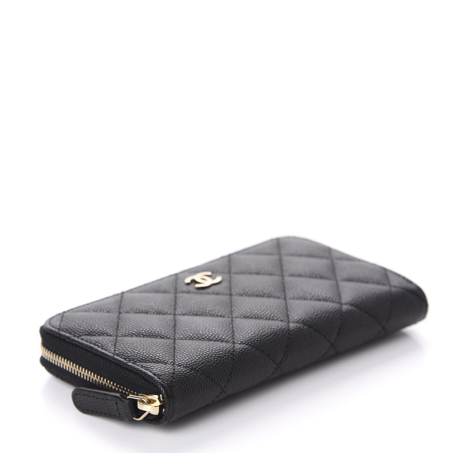 Chanel Caviar Quilted Small Zip Around Wallet Black 4 of 9