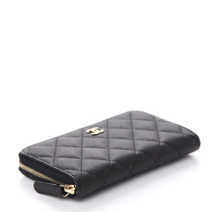 Chanel Caviar Quilted Small Zip Around Wallet Black 4 of 9