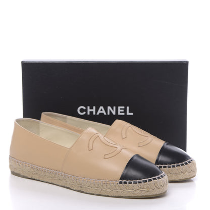 Chanel Lambskin CC Espadrilles 42 Beige Black 12 of 12