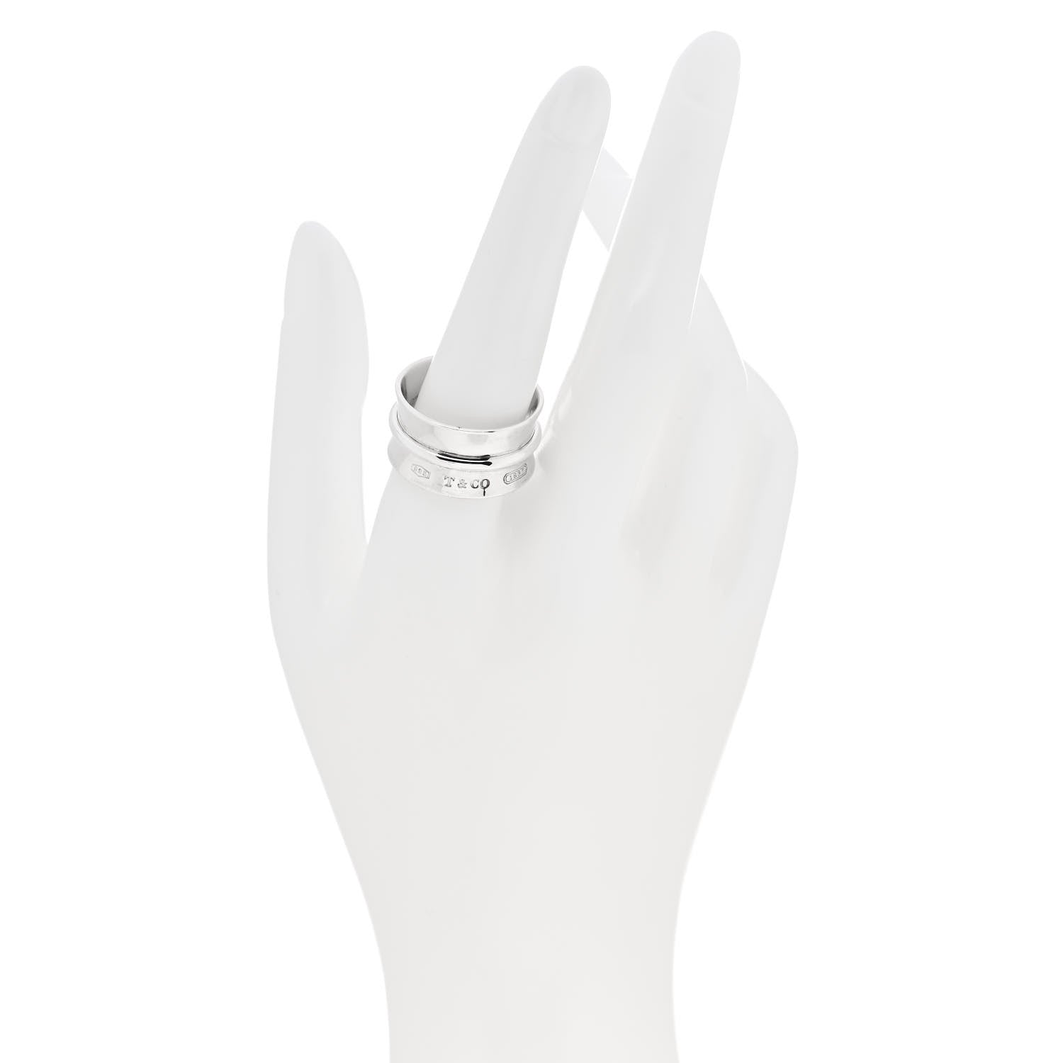 Tiffany Sterling Silver Wide 1837 Ring 58 8.5 2 of 4