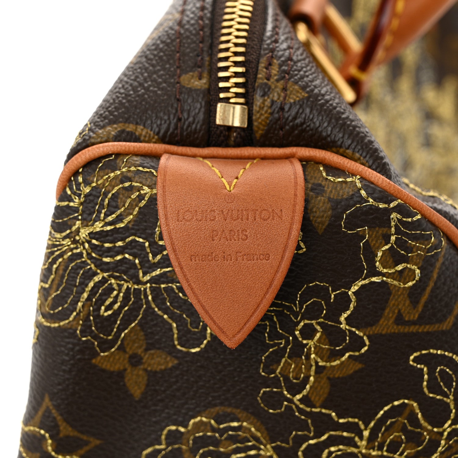 Louis Vuitton Monogram Dentelle Speedy 30 Gold 6 of 9