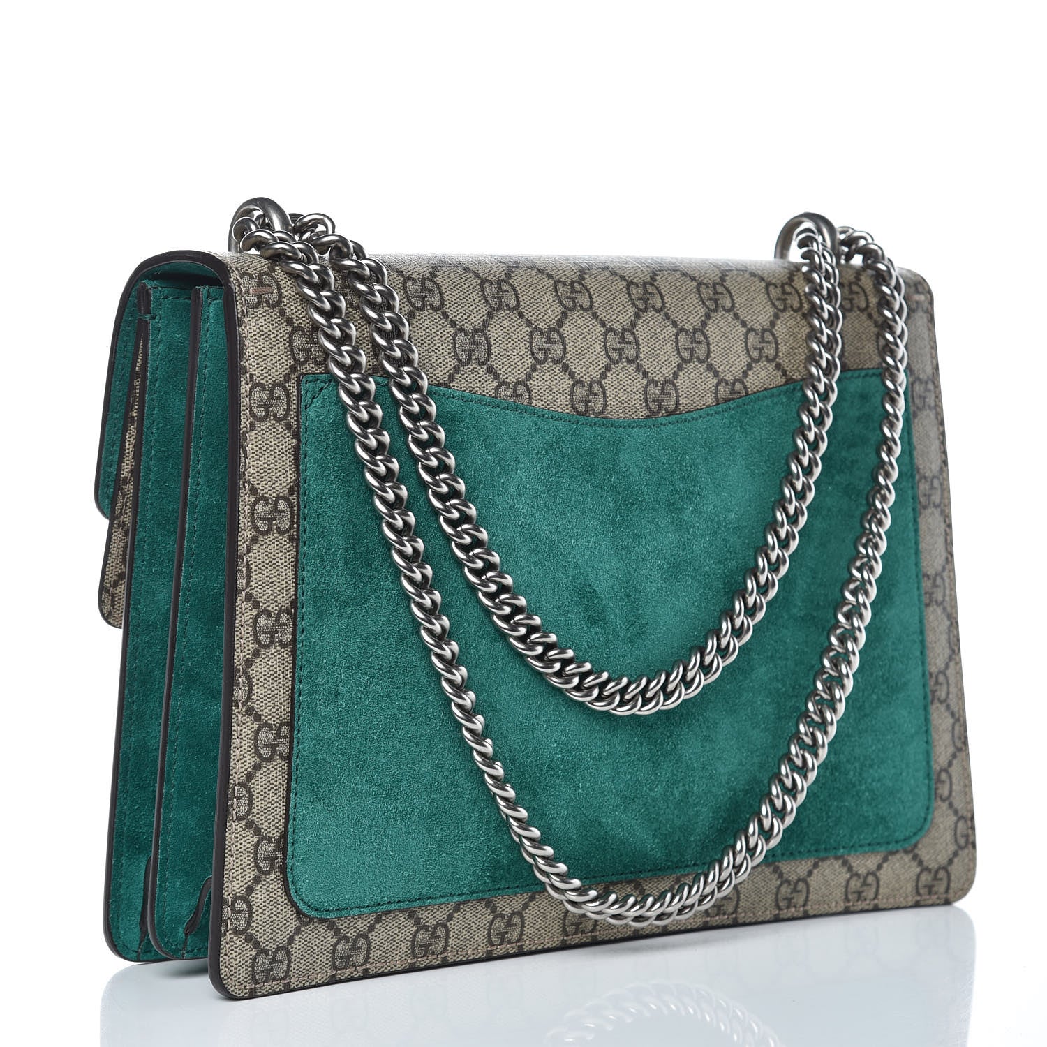 Gucci GG Supreme Monogram Embroidered Medium Dionysus Shoulder Bag Emerald 3 of 10