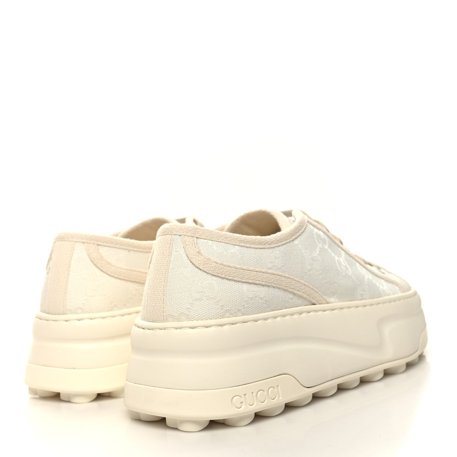 Gucci GG Monogram Womens 1977 Tennis Platform 52mm Sneakers 37 Great White Mystic White 4 of 7