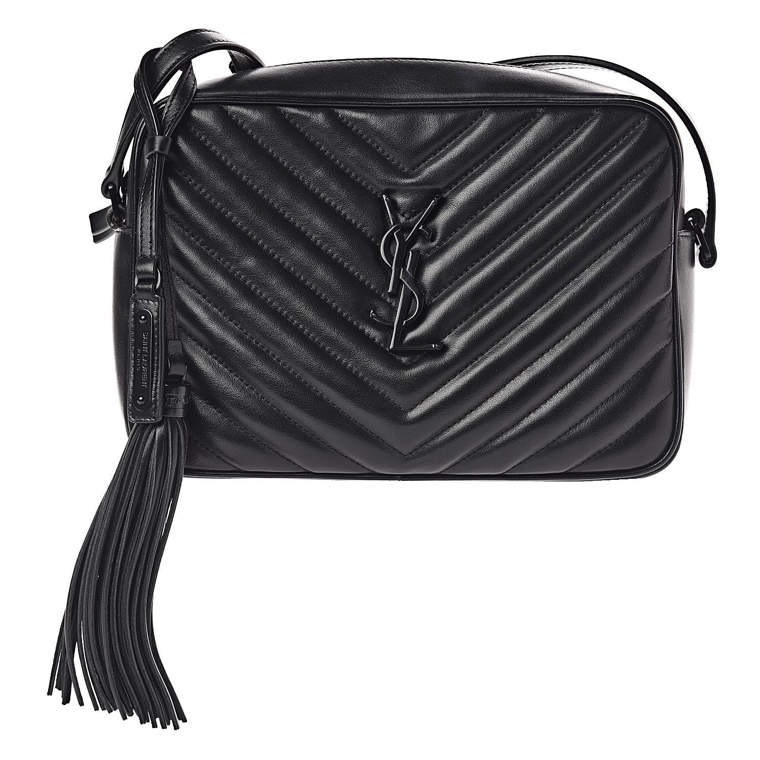 Saint Laurent Calfskin Matelasse Monogram Lou Camera Bag Black 1 of 9