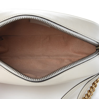 Gucci Calfskin Matelasse Mini GG Marmont Chain Shoulder Bag White 5 of 7