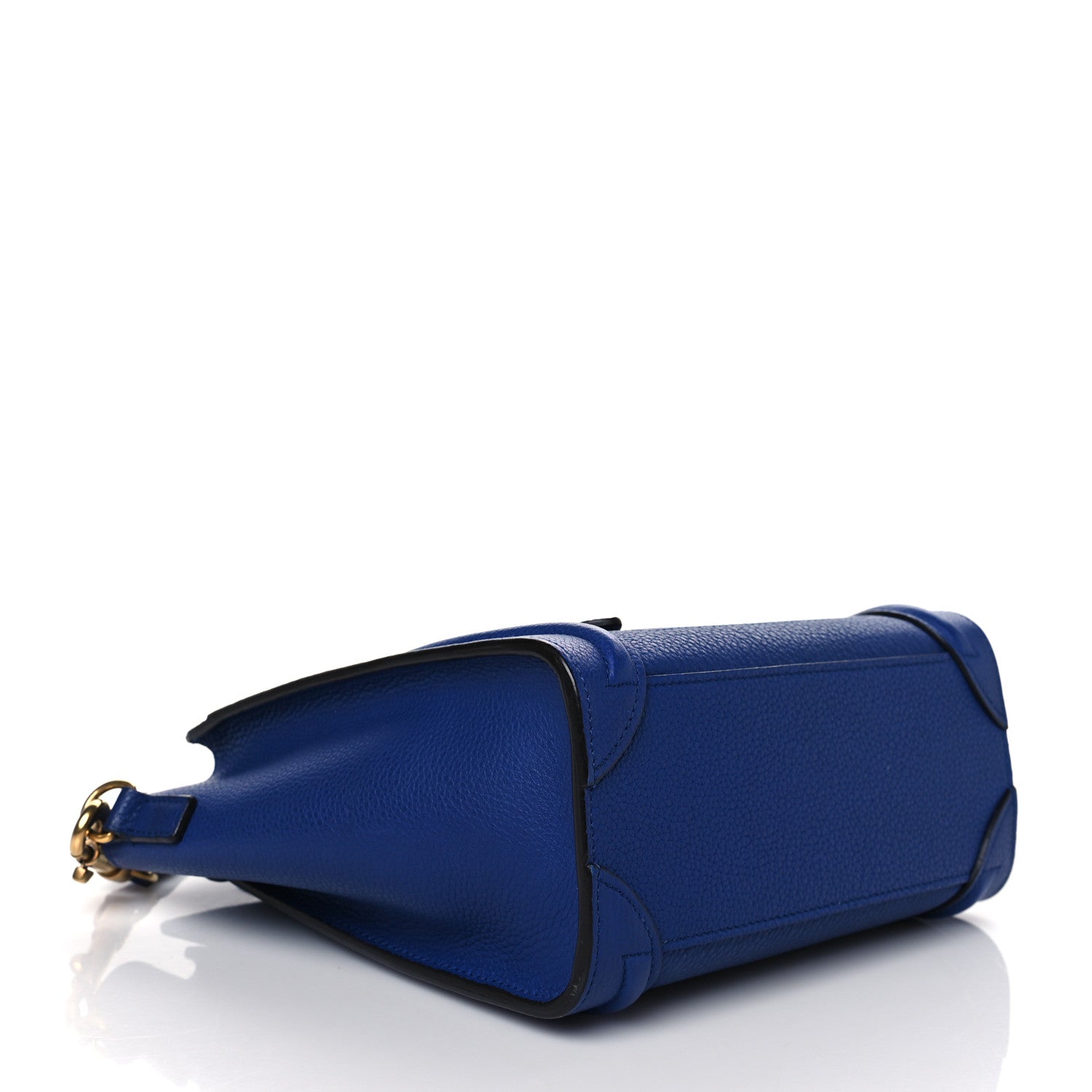 Celine Drummed Calfskin Nano Luggage Indigo 5 of 10