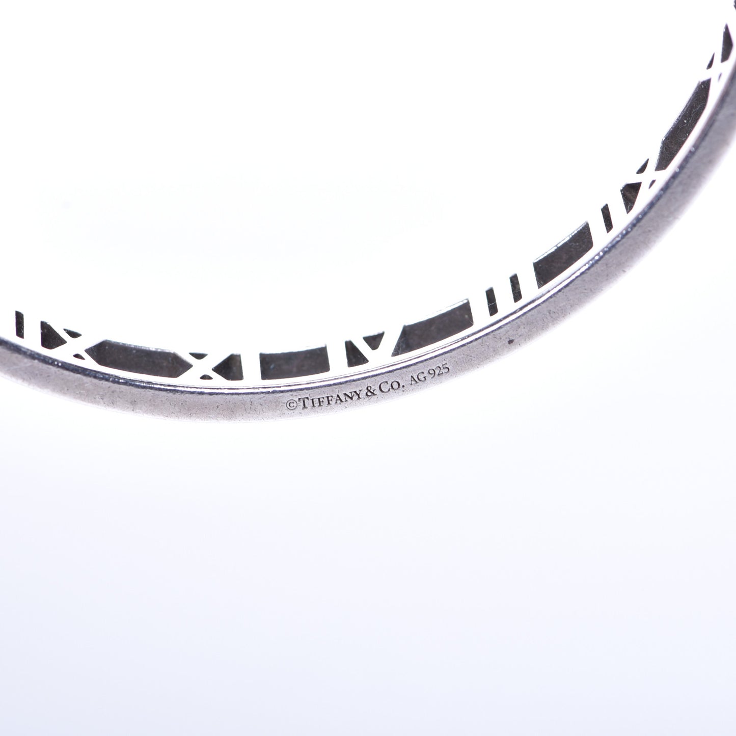 Sterling Silver Narrow Atlas Open Bangle Bracelet