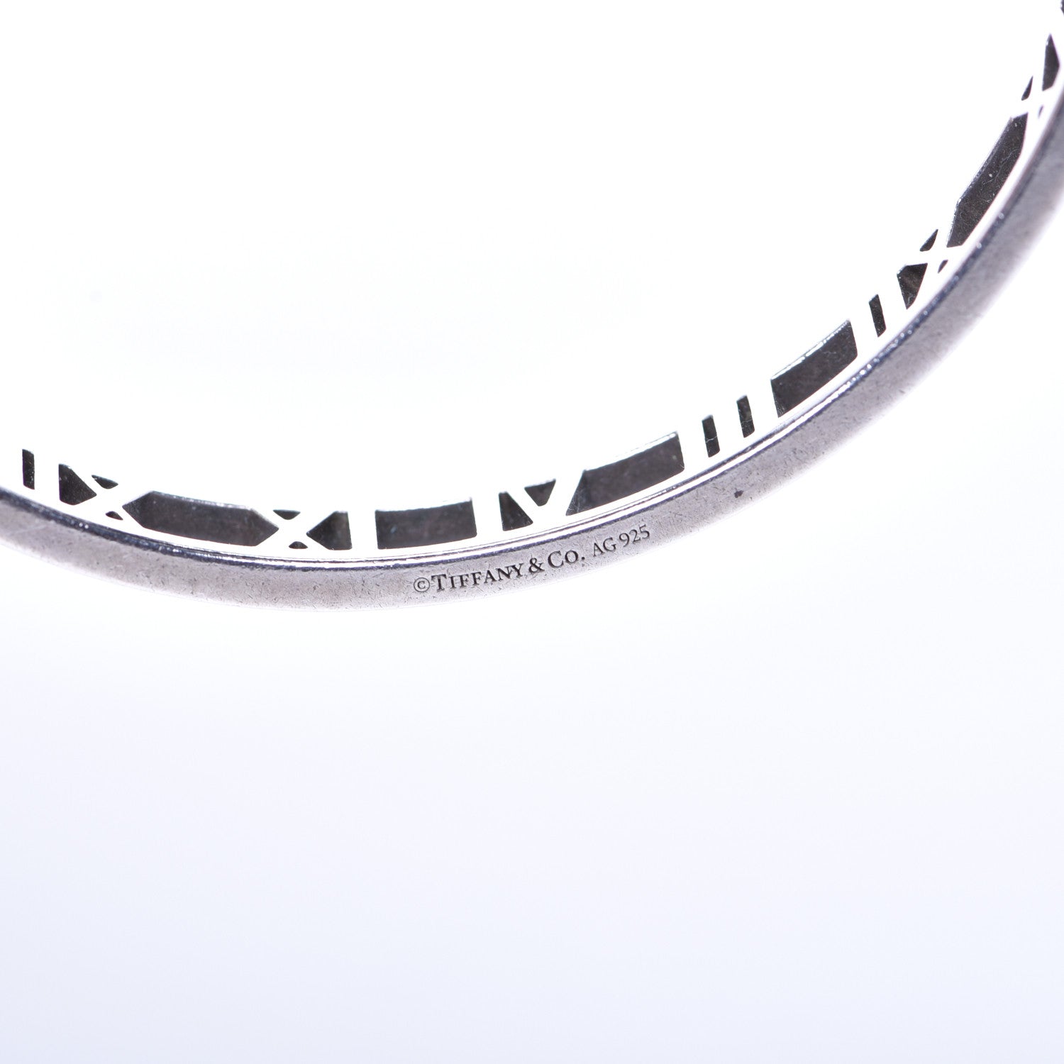 Tiffany Sterling Silver Narrow Atlas Open Bangle Bracelet 4 of 4