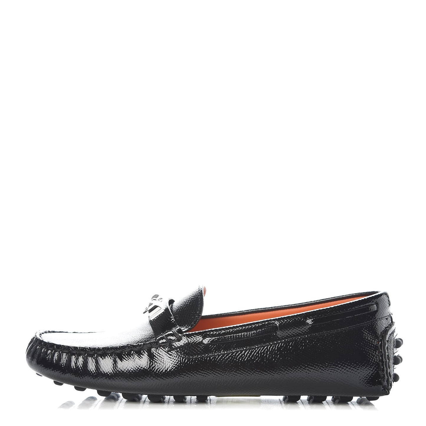 Patent Epsom Womens Irving Driving Moccasin Loafers 37.5 Black