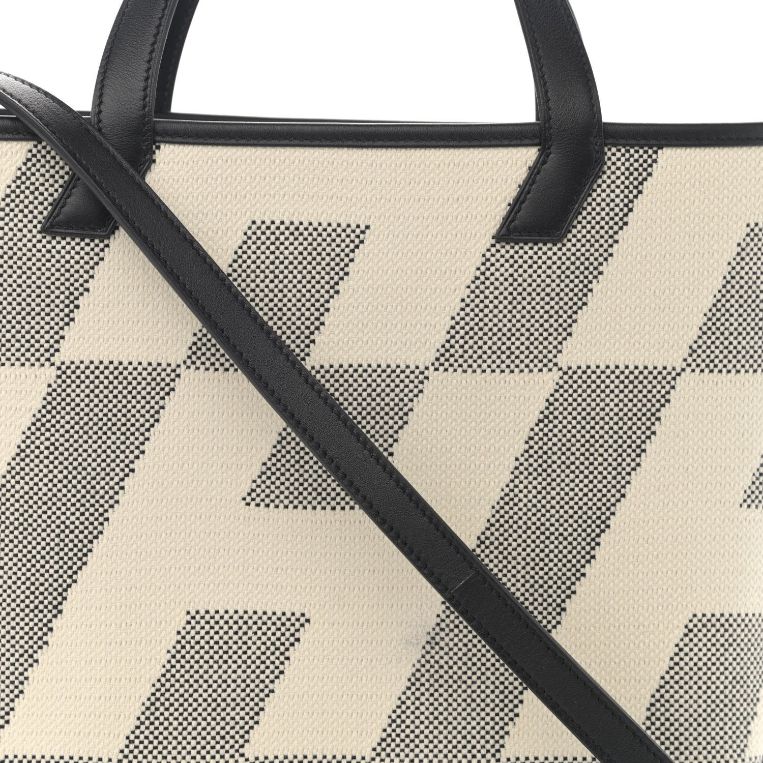 Hermes Swift H Canvas Cabas H En Biais 27 Black Ecru 8 of 8