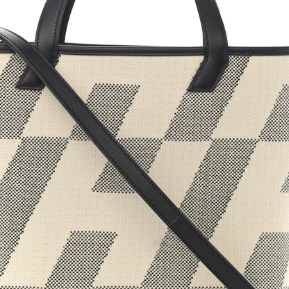 Hermes Swift H Canvas Cabas H En Biais 27 Black Ecru 8 of 8