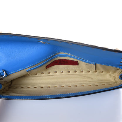 Valentino Garavani Nappa Rockstud Bangle Clutch Blue Fluo 7 of 7