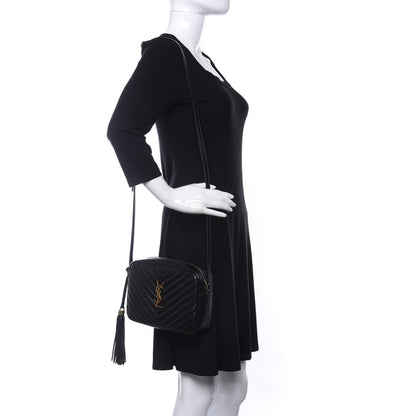 Saint Laurent Calfskin Matelasse Monogram Lou Camera Bag Black 2 of 11