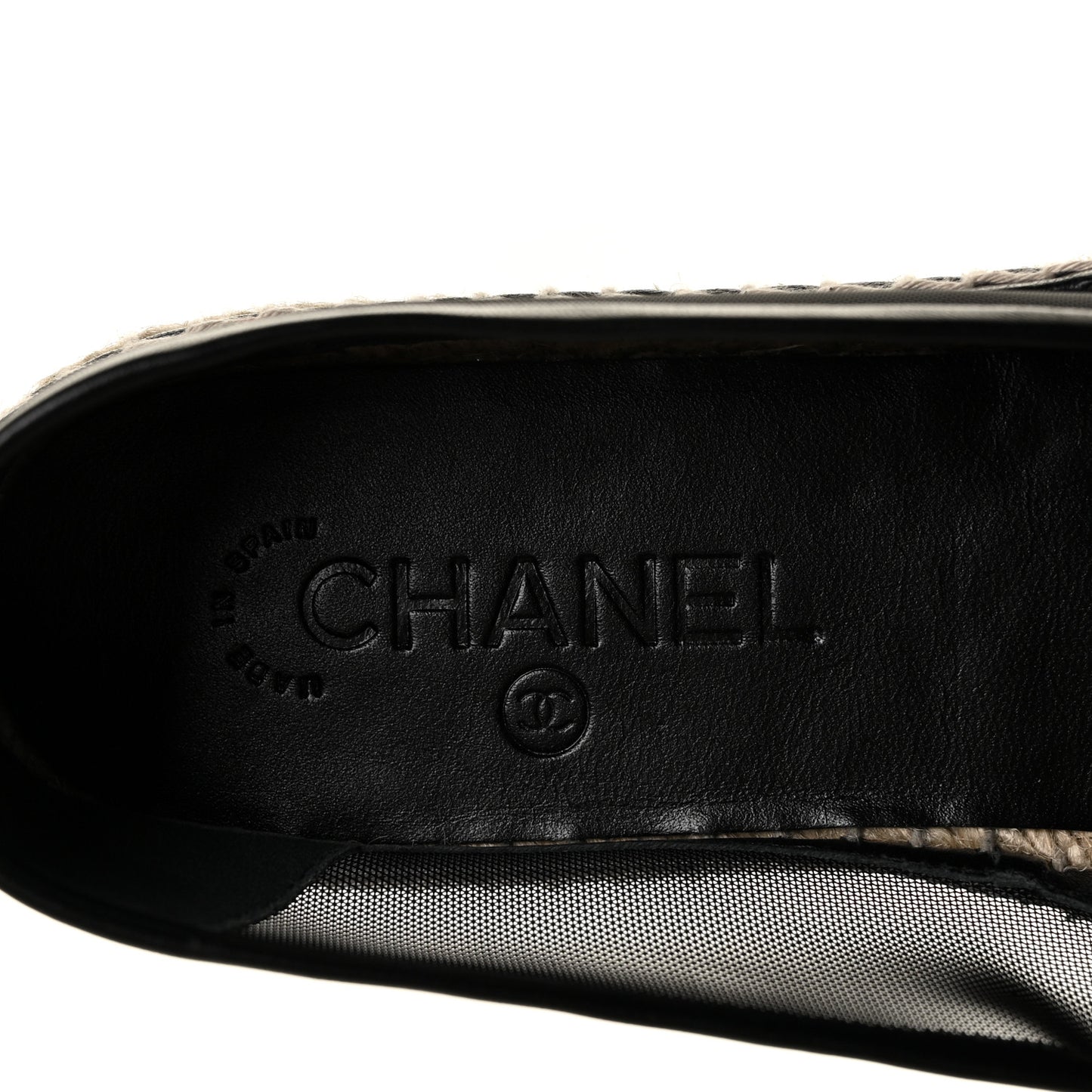 Mesh Grosgrain CC Espadrilles 41 Black