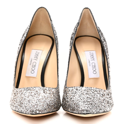 Jimmy Choo Coarse Glitter Degrade Pointy Toe Romy 100 Pumps 38 Light 38 Mocha Black 2 of 10