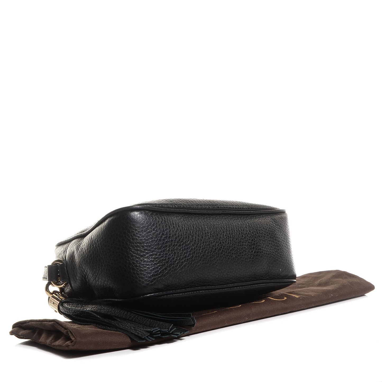 Pebbled Calfskin Small Soho Disco Bag Black