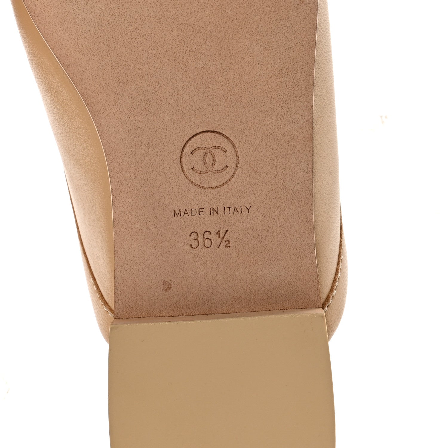 Chanel Lambskin Pearl CC Mules 36.5 Beige 7 of 10