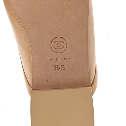 Chanel Lambskin Pearl CC Mules 36.5 Beige 7 of 10