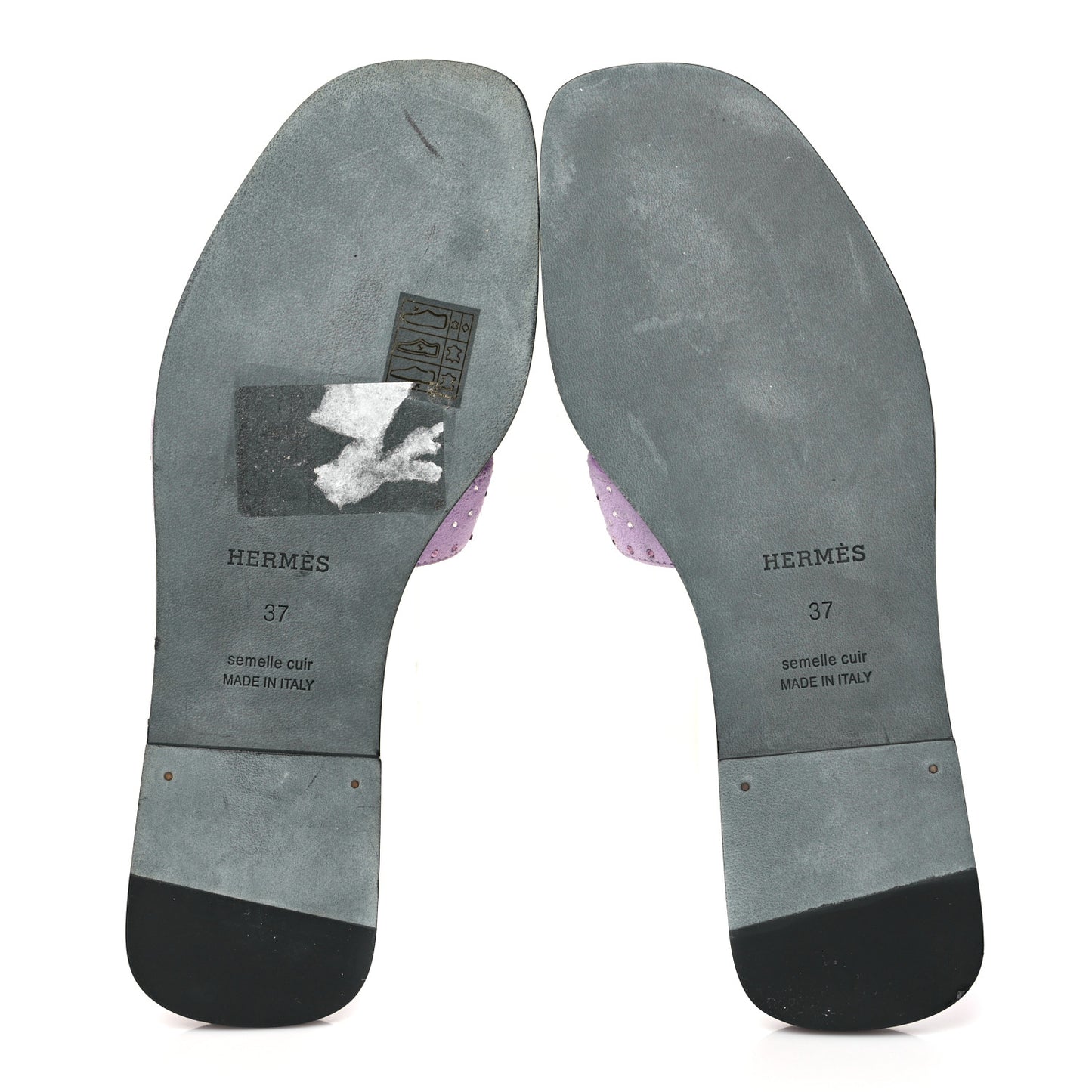Suede Goatskin Crystal Oran Sandals 37 Violet Amethyste