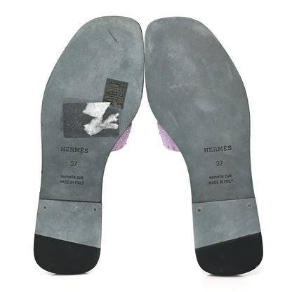 Hermes Suede Goatskin Crystal Oran Sandals 37 Violet Amethyste 5 of 9
