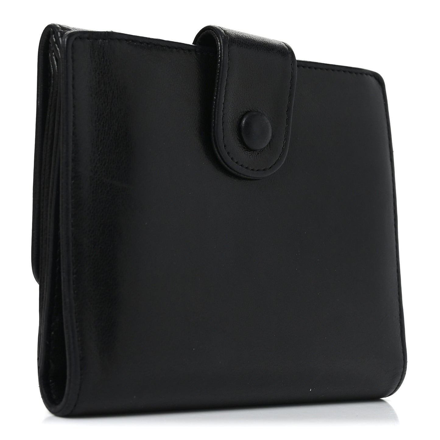 Lambskin Timeless CC Compact French Wallet Black