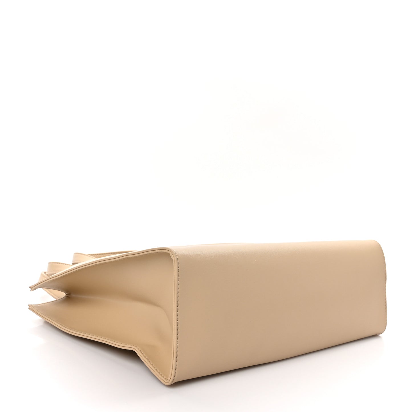 Vegan Leather Medium Shopping Bag Cream