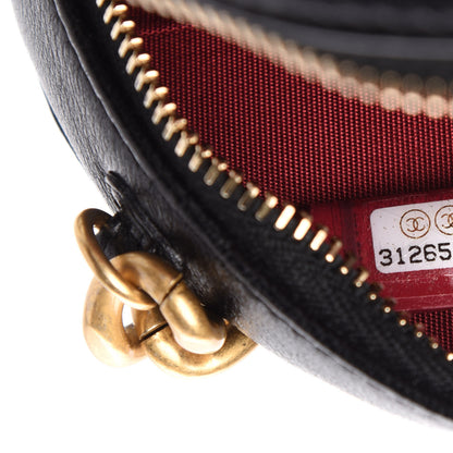 Chanel Lambskin Quilted 19 Round Clutch With Chain Black 9 of 10