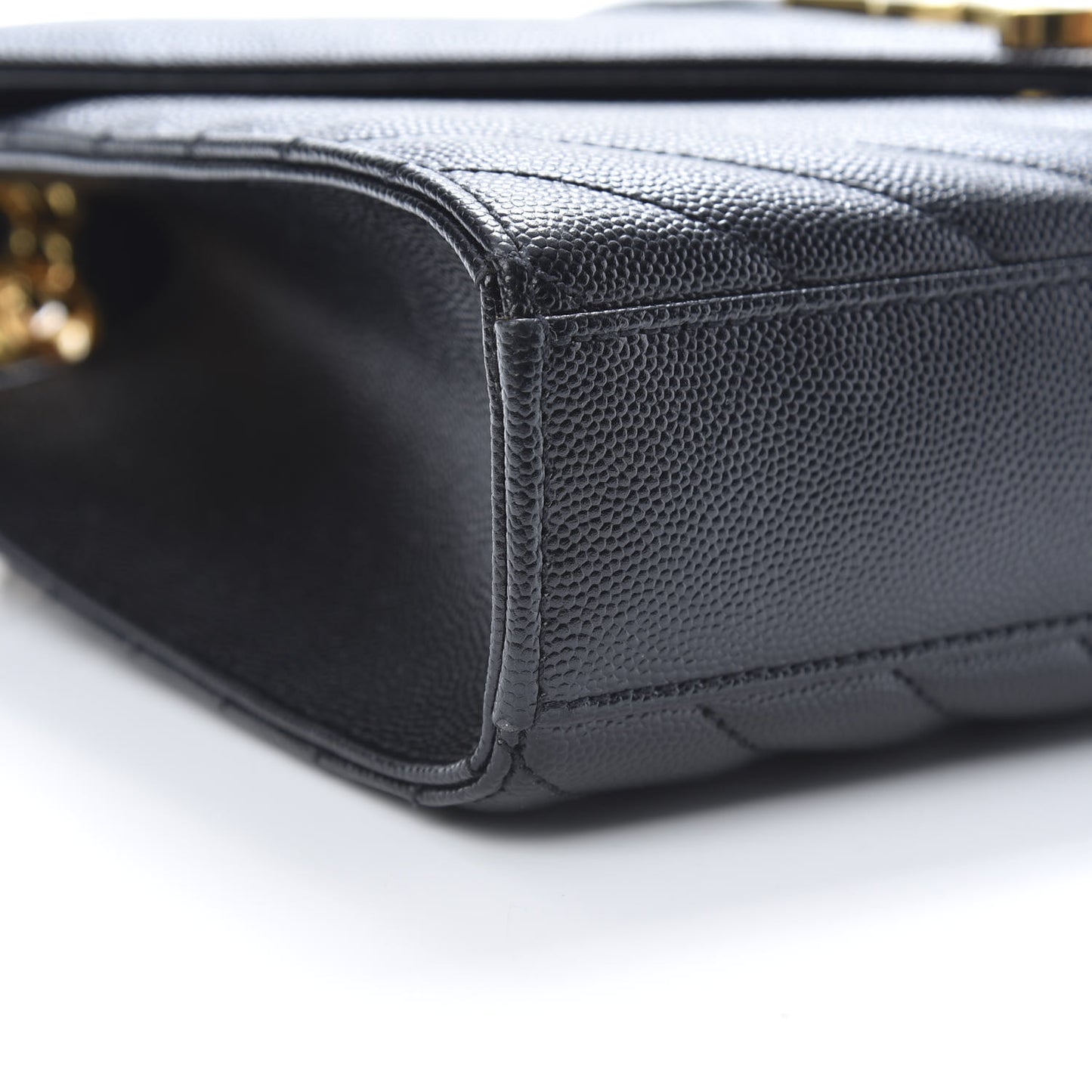 Grain De Poudre Matelasse Chevron Medium Monogram Satchel Black