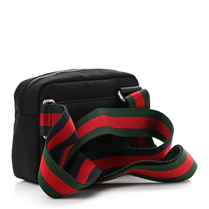 Gucci Canvas Web Tiger Embroidered Messenger Bag Black 2 of 10