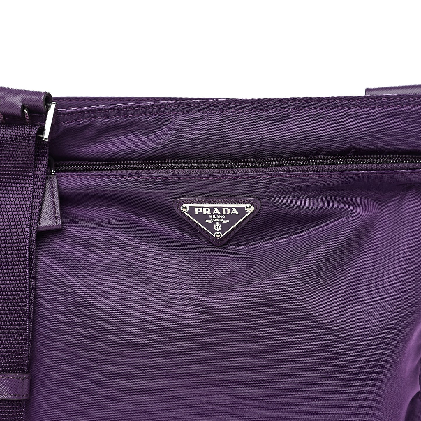 Nylon Vela Saffiano Flat Messenger Bag Ciclamino