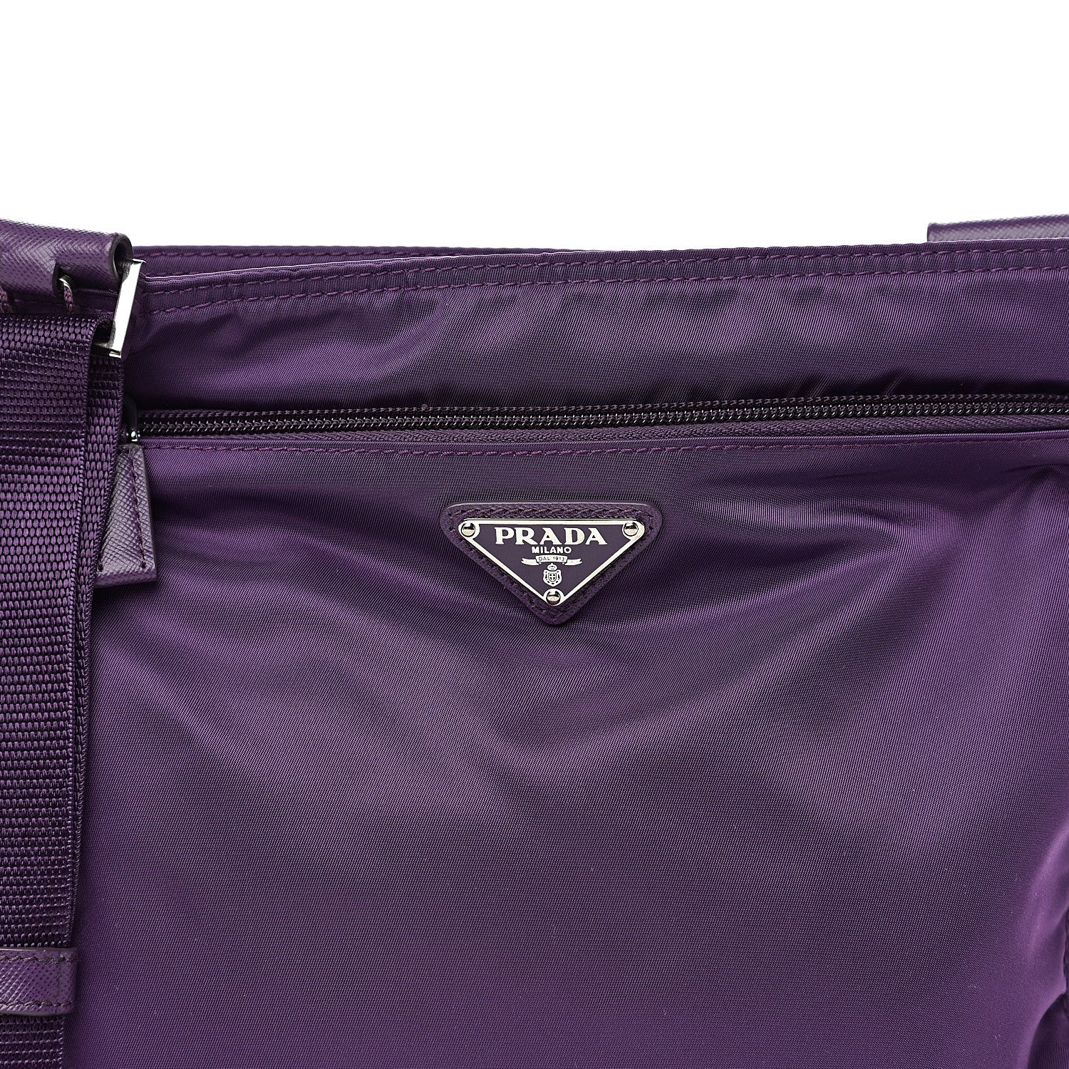 Prada Nylon Vela Saffiano Flat Messenger Bag Ciclamino 9 of 9
