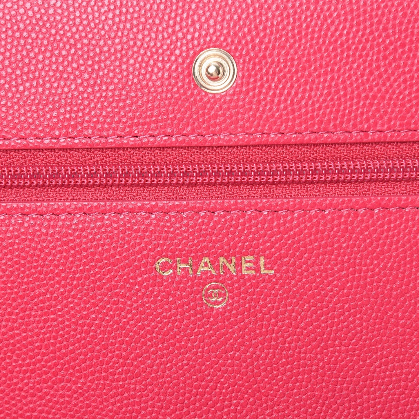 Caviar Camellia Embossed Wallet On Chain WOC Fuschia
