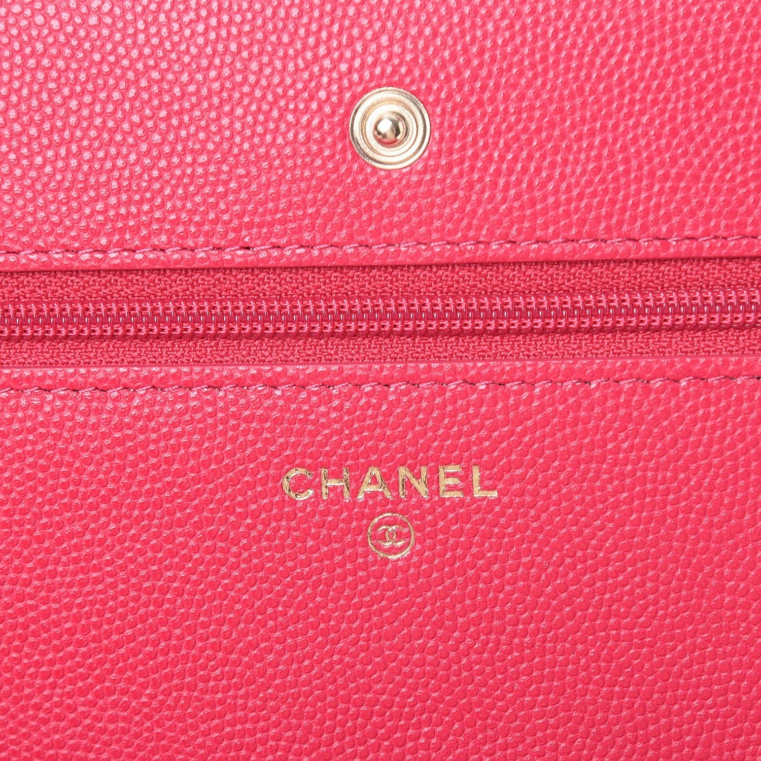 Chanel Caviar Camellia Embossed Wallet On Chain WOC Fuschia 6 of 8