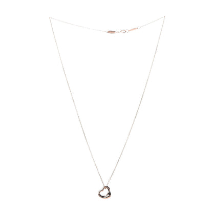 Tiffany 18K Rose Gold 11mm Elsa Peretti Open Heart Pendant Necklace 4 of 9